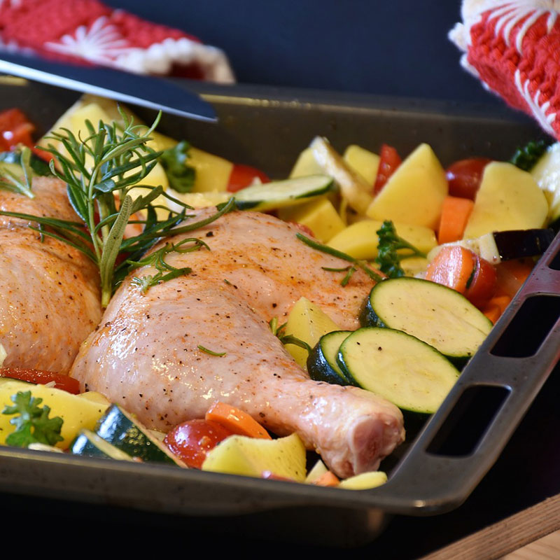 Pollo al forno con le verdure