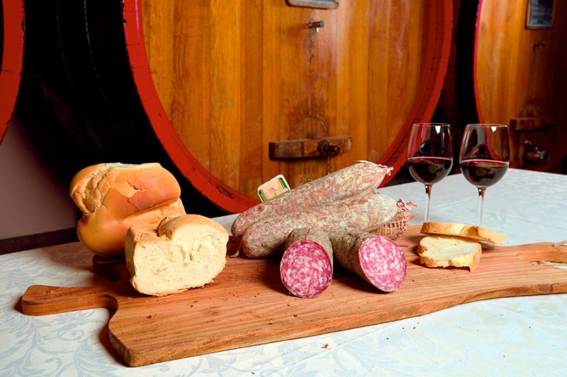 Salame con e senza aglio del Montello